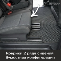 Автомобильные коврики EVA на Peugeot Traveller 8 мест, Long (2016-2024) 